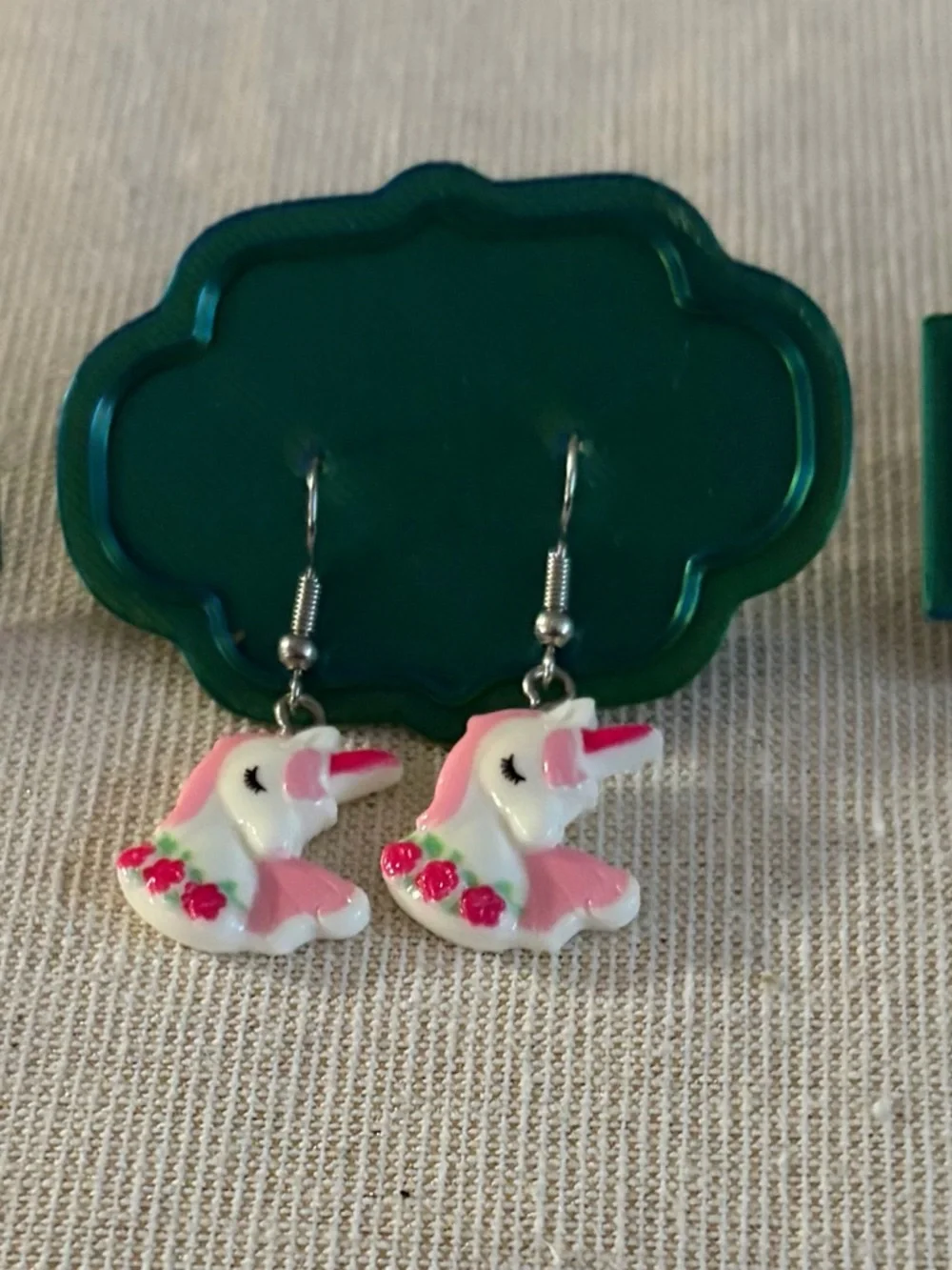 Kids Pink Lollipop, Unicorn & Blue Bear Dangle Earrings - Cute Kids Accessories
